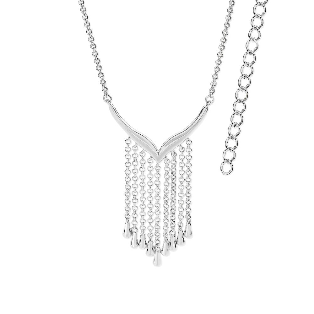 Waterfall V Necklace in Sterling Silver - Samuel Perry